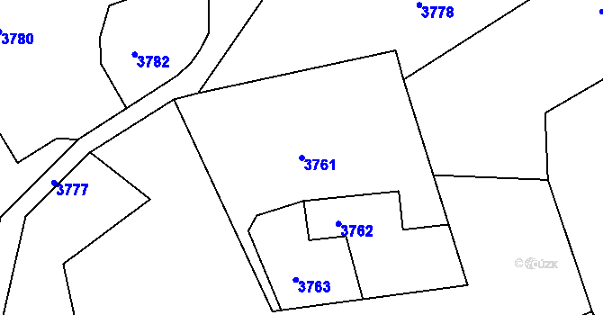 Parcela st. 3761 v KÚ Lískovec u Frýdku-Místku, Katastrální mapa