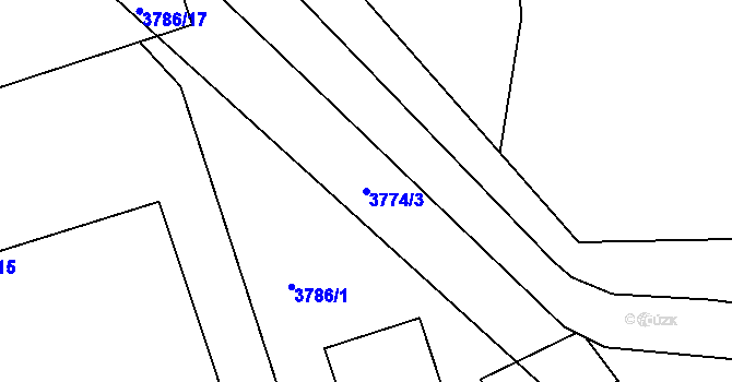 Parcela st. 3774/3 v KÚ Lískovec u Frýdku-Místku, Katastrální mapa