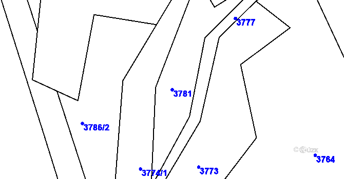 Parcela st. 3781 v KÚ Lískovec u Frýdku-Místku, Katastrální mapa
