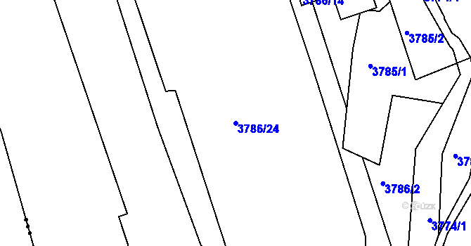 Parcela st. 3786/24 v KÚ Lískovec u Frýdku-Místku, Katastrální mapa