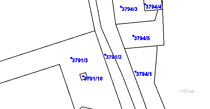 Parcela st. 3791/2 v KÚ Lískovec u Frýdku-Místku, Katastrální mapa