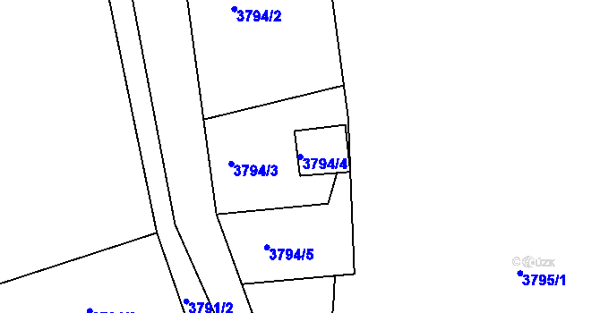 Parcela st. 3794/4 v KÚ Lískovec u Frýdku-Místku, Katastrální mapa