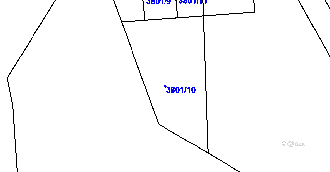 Parcela st. 3801/10 v KÚ Lískovec u Frýdku-Místku, Katastrální mapa