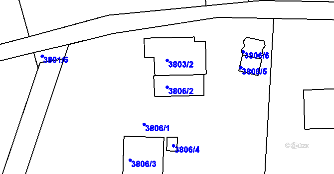 Parcela st. 3806/2 v KÚ Lískovec u Frýdku-Místku, Katastrální mapa