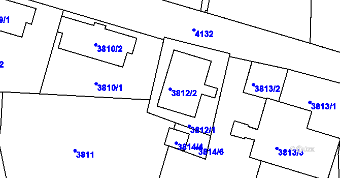 Parcela st. 3812/2 v KÚ Lískovec u Frýdku-Místku, Katastrální mapa