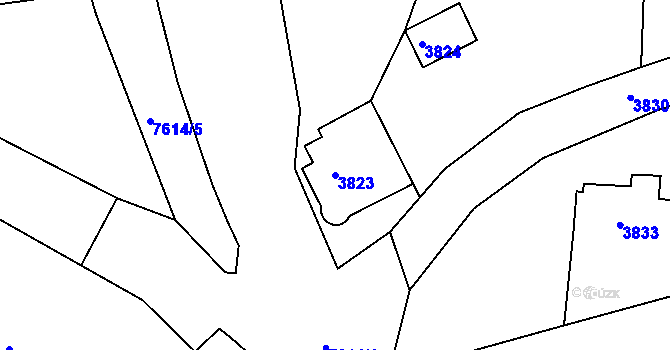 Parcela st. 3823 v KÚ Lískovec u Frýdku-Místku, Katastrální mapa