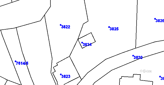 Parcela st. 3824 v KÚ Lískovec u Frýdku-Místku, Katastrální mapa