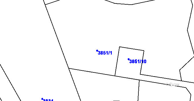 Parcela st. 3851/1 v KÚ Lískovec u Frýdku-Místku, Katastrální mapa