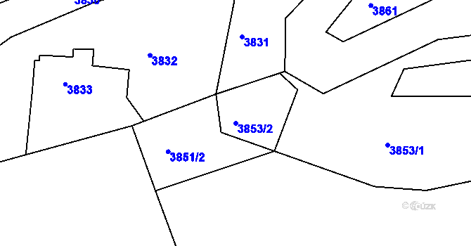 Parcela st. 3853/2 v KÚ Lískovec u Frýdku-Místku, Katastrální mapa