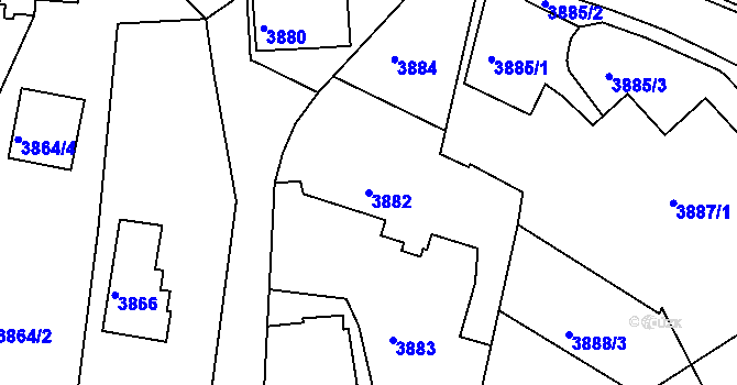 Parcela st. 3882 v KÚ Lískovec u Frýdku-Místku, Katastrální mapa