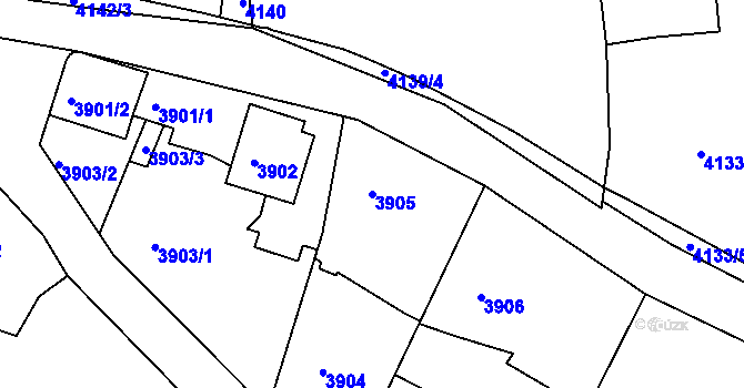 Parcela st. 3905 v KÚ Lískovec u Frýdku-Místku, Katastrální mapa
