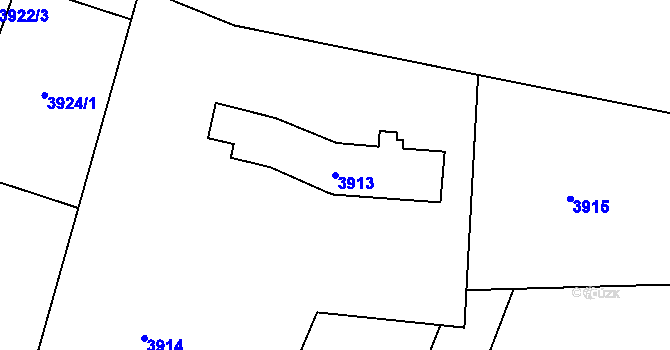 Parcela st. 3913 v KÚ Lískovec u Frýdku-Místku, Katastrální mapa