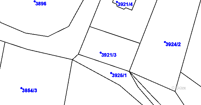 Parcela st. 3921/3 v KÚ Lískovec u Frýdku-Místku, Katastrální mapa