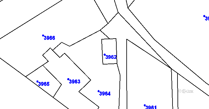 Parcela st. 3962 v KÚ Lískovec u Frýdku-Místku, Katastrální mapa