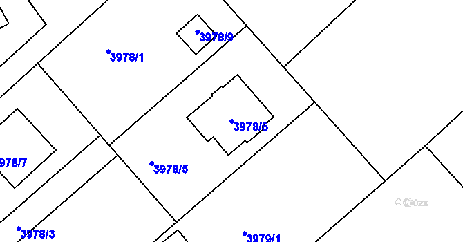 Parcela st. 3978/6 v KÚ Lískovec u Frýdku-Místku, Katastrální mapa