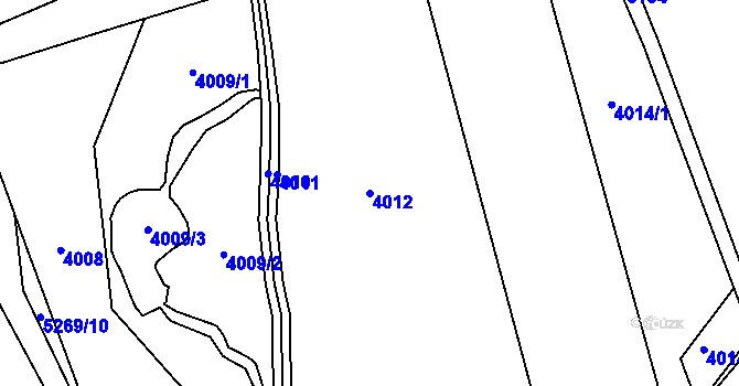 Parcela st. 4012 v KÚ Lískovec u Frýdku-Místku, Katastrální mapa
