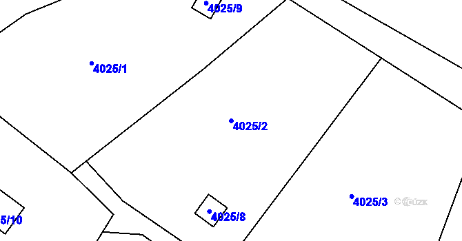 Parcela st. 4025/2 v KÚ Lískovec u Frýdku-Místku, Katastrální mapa