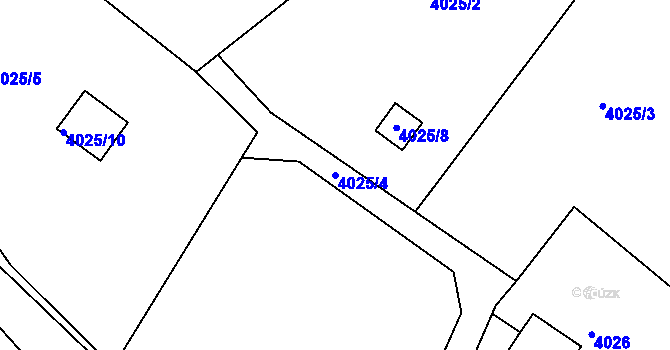 Parcela st. 4025/4 v KÚ Lískovec u Frýdku-Místku, Katastrální mapa