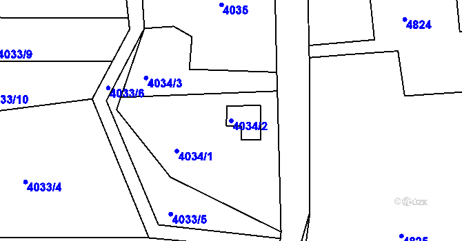 Parcela st. 4034/2 v KÚ Lískovec u Frýdku-Místku, Katastrální mapa
