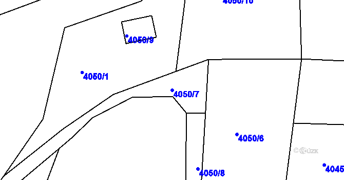 Parcela st. 4050/7 v KÚ Lískovec u Frýdku-Místku, Katastrální mapa