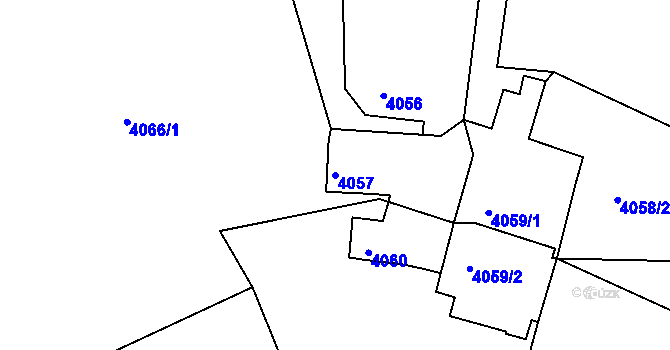 Parcela st. 4057 v KÚ Lískovec u Frýdku-Místku, Katastrální mapa