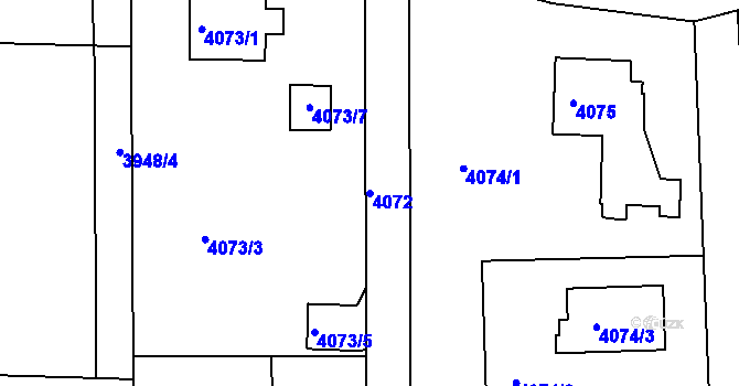 Parcela st. 4072 v KÚ Lískovec u Frýdku-Místku, Katastrální mapa