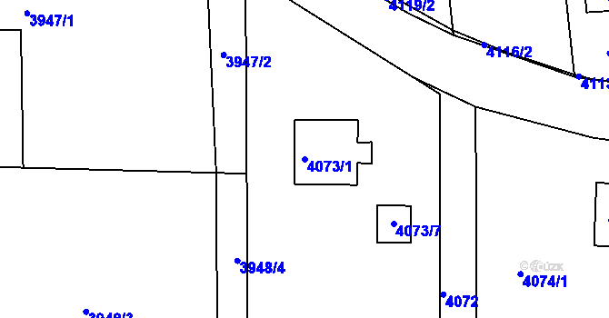 Parcela st. 4073/1 v KÚ Lískovec u Frýdku-Místku, Katastrální mapa