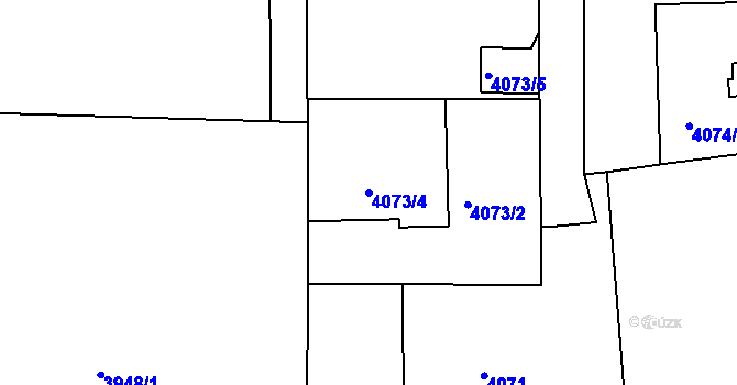 Parcela st. 4073/4 v KÚ Lískovec u Frýdku-Místku, Katastrální mapa
