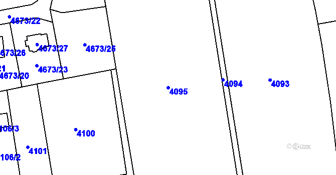 Parcela st. 4095 v KÚ Lískovec u Frýdku-Místku, Katastrální mapa
