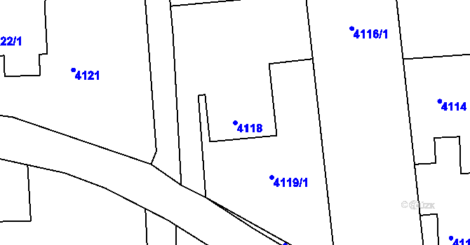 Parcela st. 4118 v KÚ Lískovec u Frýdku-Místku, Katastrální mapa