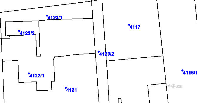 Parcela st. 4120/2 v KÚ Lískovec u Frýdku-Místku, Katastrální mapa