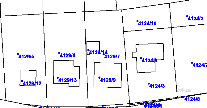 Parcela st. 4129/7 v KÚ Lískovec u Frýdku-Místku, Katastrální mapa