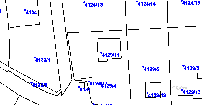 Parcela st. 4129/11 v KÚ Lískovec u Frýdku-Místku, Katastrální mapa