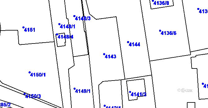 Parcela st. 4143 v KÚ Lískovec u Frýdku-Místku, Katastrální mapa
