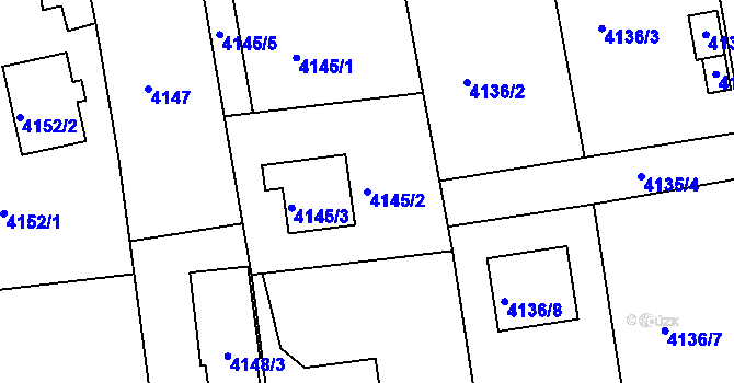 Parcela st. 4145/2 v KÚ Lískovec u Frýdku-Místku, Katastrální mapa
