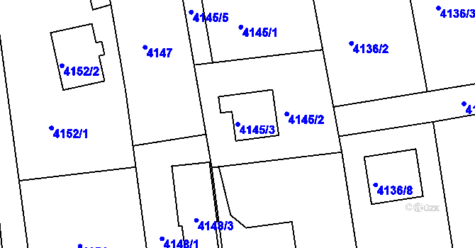 Parcela st. 4145/3 v KÚ Lískovec u Frýdku-Místku, Katastrální mapa
