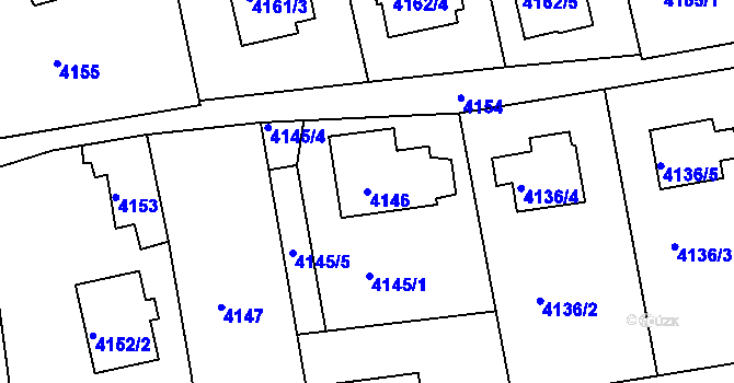 Parcela st. 4146 v KÚ Lískovec u Frýdku-Místku, Katastrální mapa
