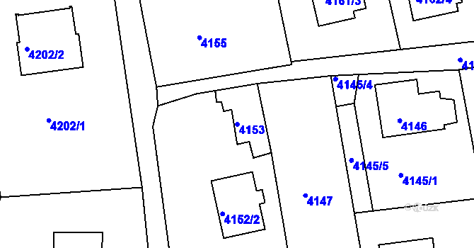 Parcela st. 4153 v KÚ Lískovec u Frýdku-Místku, Katastrální mapa