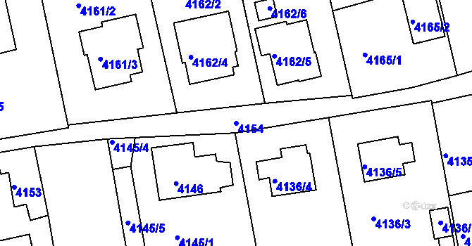 Parcela st. 4154 v KÚ Lískovec u Frýdku-Místku, Katastrální mapa
