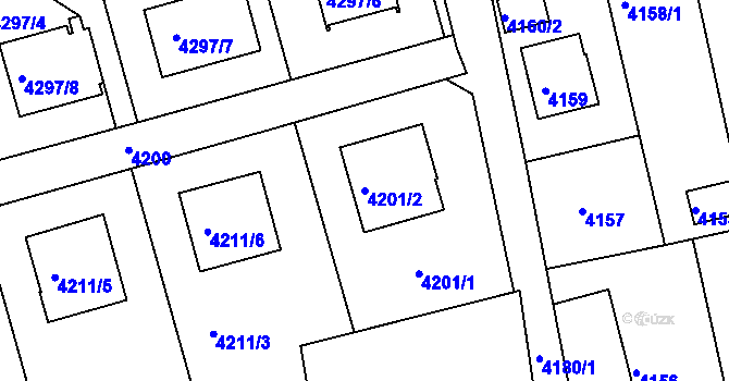 Parcela st. 4201/2 v KÚ Lískovec u Frýdku-Místku, Katastrální mapa
