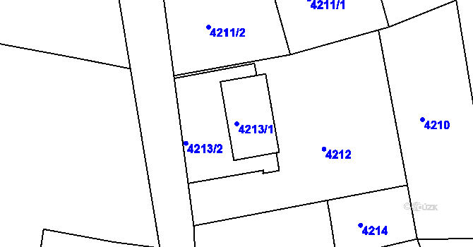 Parcela st. 4213/1 v KÚ Lískovec u Frýdku-Místku, Katastrální mapa
