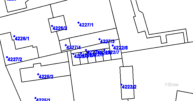 Parcela st. 4222/6 v KÚ Lískovec u Frýdku-Místku, Katastrální mapa