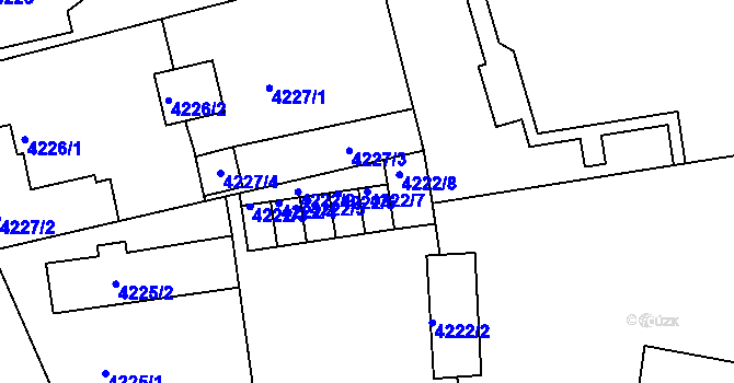 Parcela st. 4222/7 v KÚ Lískovec u Frýdku-Místku, Katastrální mapa