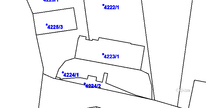 Parcela st. 4223/1 v KÚ Lískovec u Frýdku-Místku, Katastrální mapa
