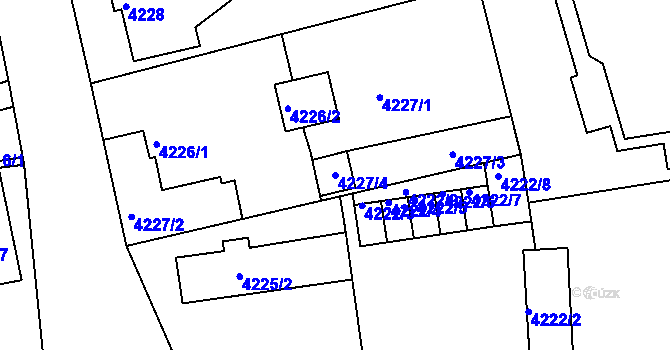 Parcela st. 4227/4 v KÚ Lískovec u Frýdku-Místku, Katastrální mapa