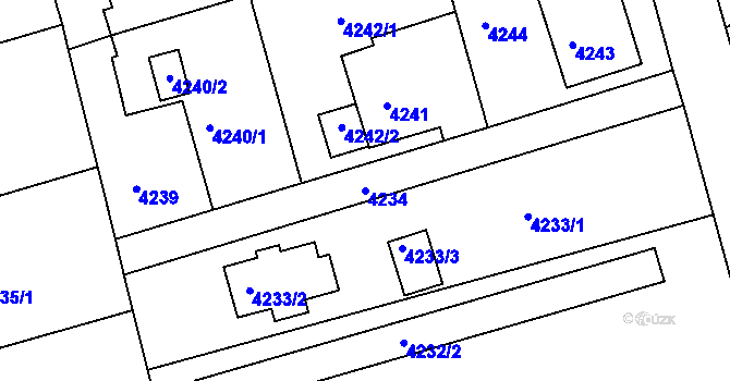Parcela st. 4234 v KÚ Lískovec u Frýdku-Místku, Katastrální mapa