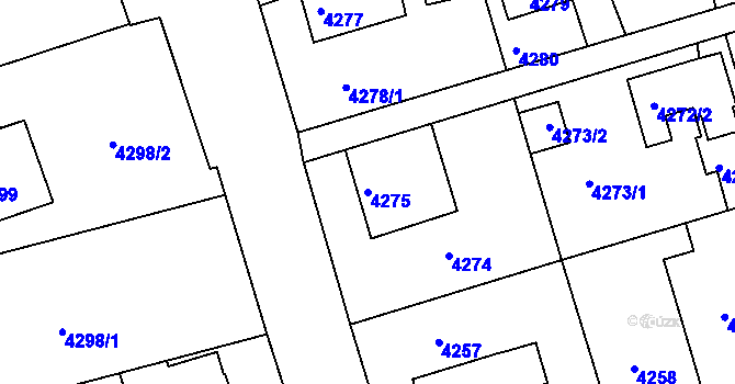 Parcela st. 4275 v KÚ Lískovec u Frýdku-Místku, Katastrální mapa