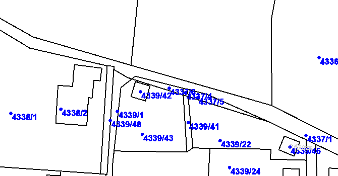 Parcela st. 4337/6 v KÚ Lískovec u Frýdku-Místku, Katastrální mapa