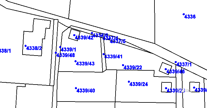 Parcela st. 4339/41 v KÚ Lískovec u Frýdku-Místku, Katastrální mapa