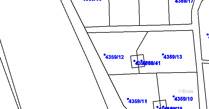 Parcela st. 4359/12 v KÚ Lískovec u Frýdku-Místku, Katastrální mapa